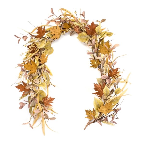 Autumn Leaves and Straw Garlands, Set of 2 Kirklands Home