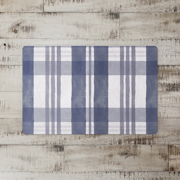 Dusty Blue Plaid Harvest Floor Mat Kirklands Home