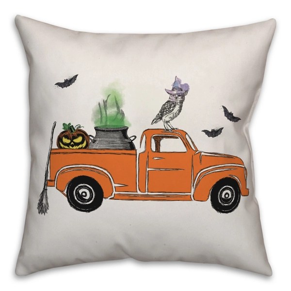 Orange Halloween Truck Throw Pillow Kirklands Home