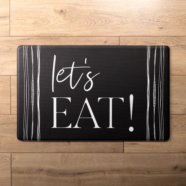 Let's Eat Monochrome Kitchen Mat Kirklands Home