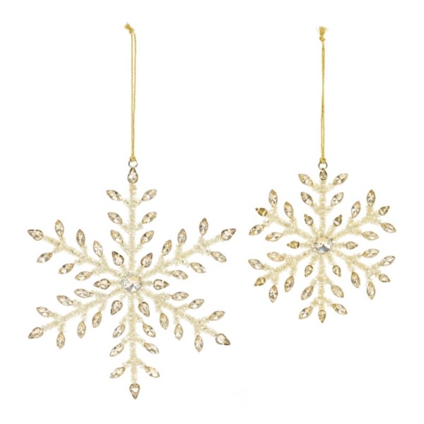 Gold Bead Snowflake 12 pc. Ornament Set Kirklands Home