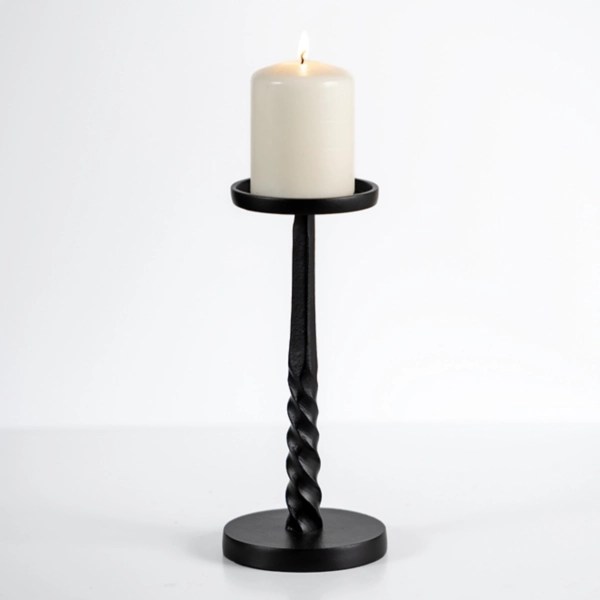Black Twisted Metal Pillar Candle Holder, 10 in. Kirklands Home