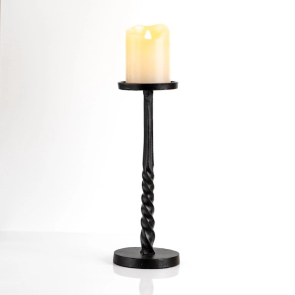 Black Metal Twisted Candle Holder, 12 in. Kirklands Home