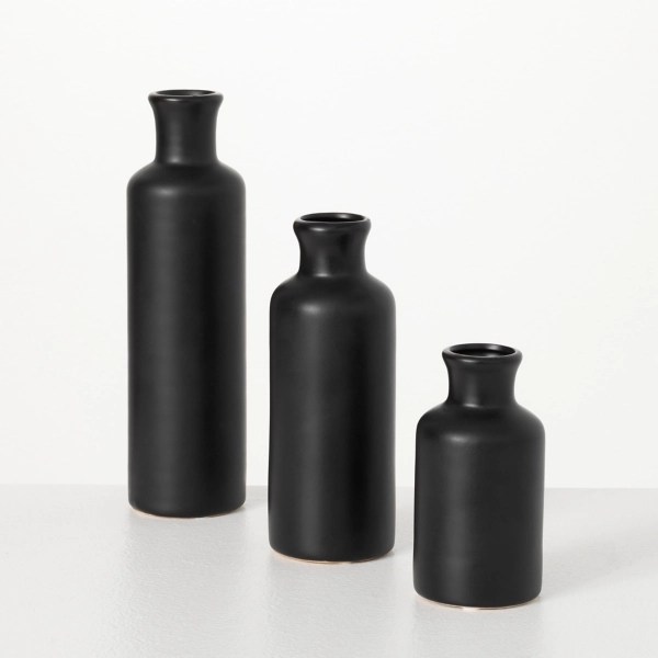 Matte Black Ceramic Vases, Set of 3 Kirklands Home