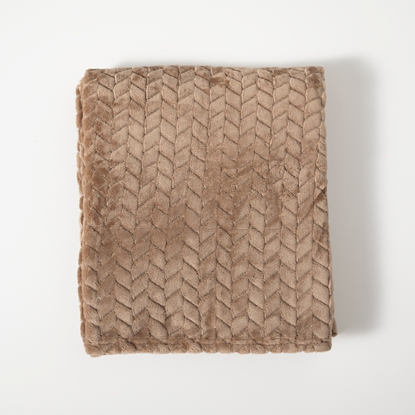 Taupe Heavenly Herringbone Plush Throw Kirklands Home