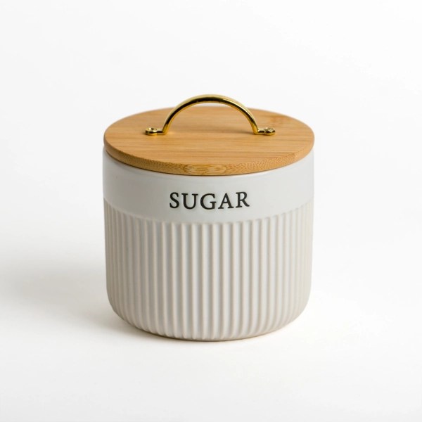 Sugar Ribbed Ceramic Canister Kirklands Home
