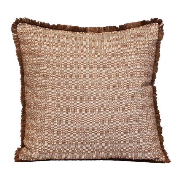 Brown Woven Stripes Fringe Pillow Kirklands Home