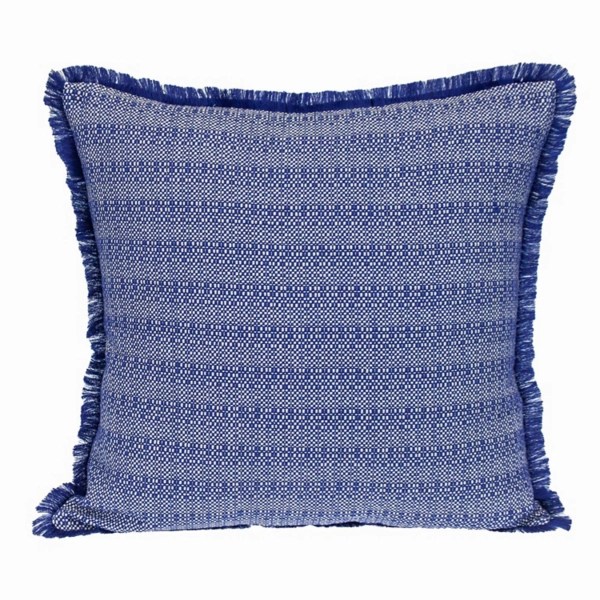 Blue Woven Stripes Fringe Pillow Kirklands Home
