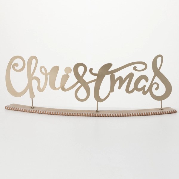Gold Metal Christmas Tabletop Sign Kirklands Home