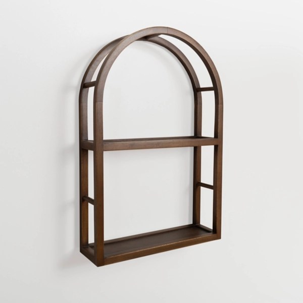 Dark Brown Wood Arched Wall Shelf Kirklands Home