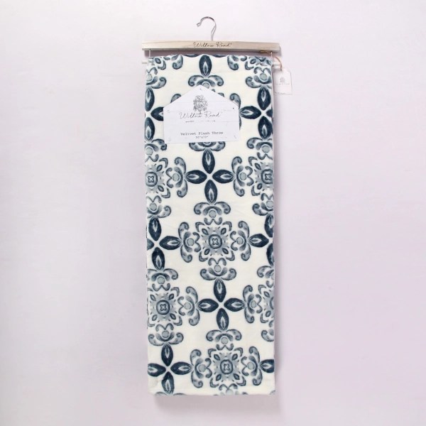Blue Medallion Velvet Throw Kirklands Home