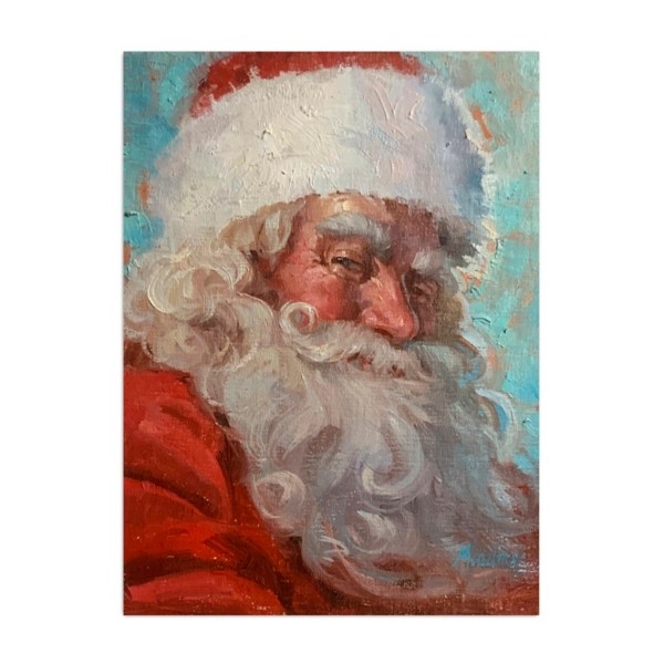 Teal Santa Portrait Canvas Art Print Kirklands Home