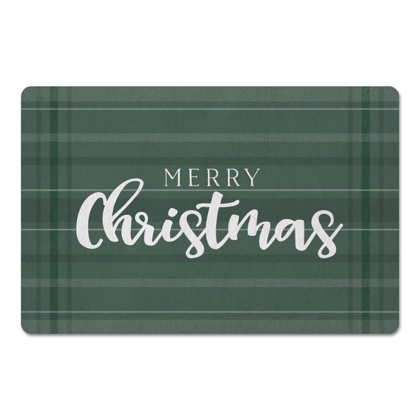 Merry Christmas Green Plaid Kitchen Mat Kirklands Home