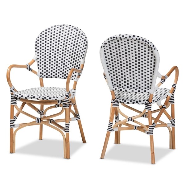 Black and White Woven Dining Chairs, Set of 2 Kirklands Home