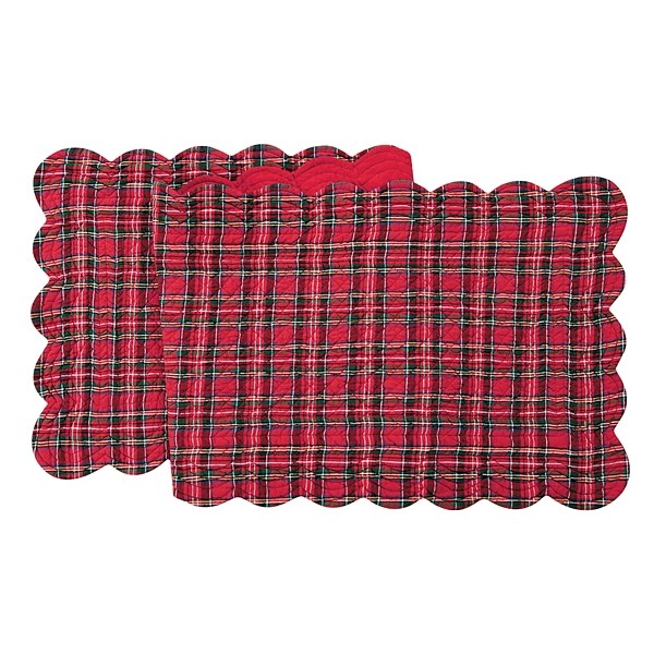 Christmas Red Plaid Scalloped Table Runner Kirklands Home