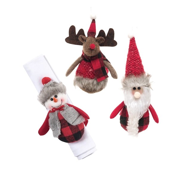 Plush Christmas Characters Napkin Rings, Set of 3 Kirklands Home