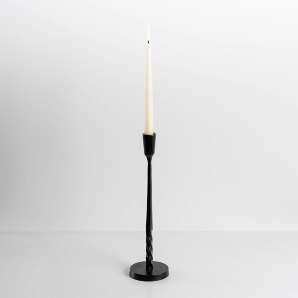 Black Metal Twisted Taper Candle Holder, 13 in. Kirklands Home