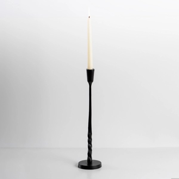 Black Metal Twisted Taper Candle Holder, 15 in. Kirklands Home