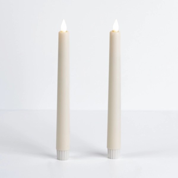 Ivory LED Soft Flame Taper Candles, Set of 2 Kirklands Home
