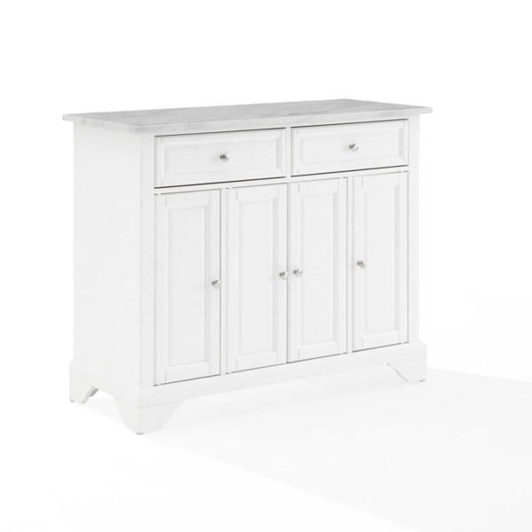 Gia All White Marble Kitchen Island Kirklands Home