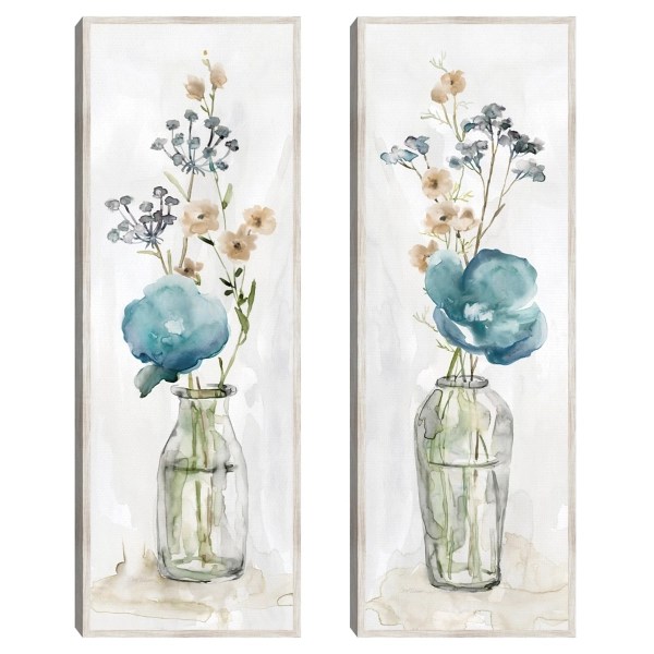 Simply Blue Framed Canvas Art Prints, Set of 2 Kirklands Home