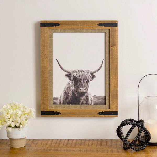 Furry Highland Cow Framed Art Print Kirklands Home
