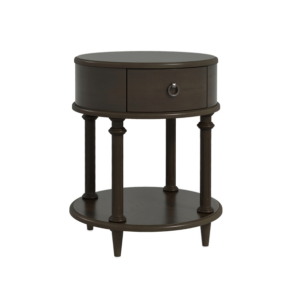 Round Brown Wood 2Tier Classic Side Table Kirklands Home