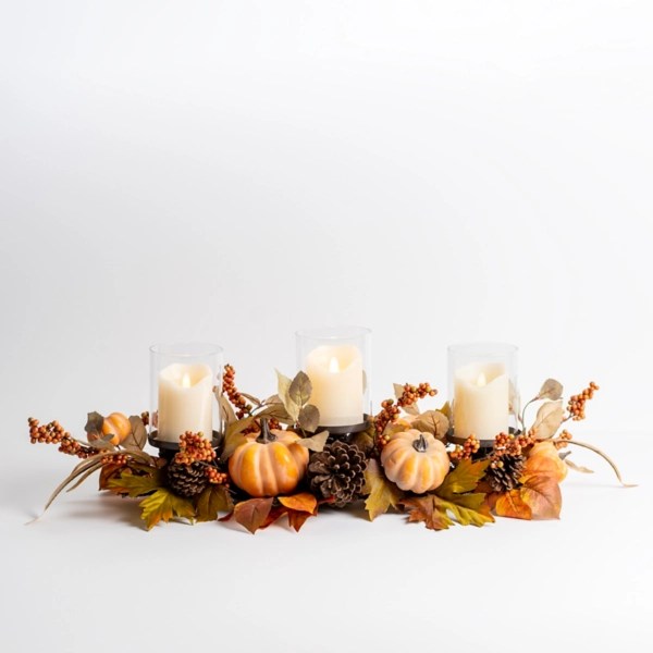 Fall Foliage and Pumpkin Candle Centerpiece Kirklands Home