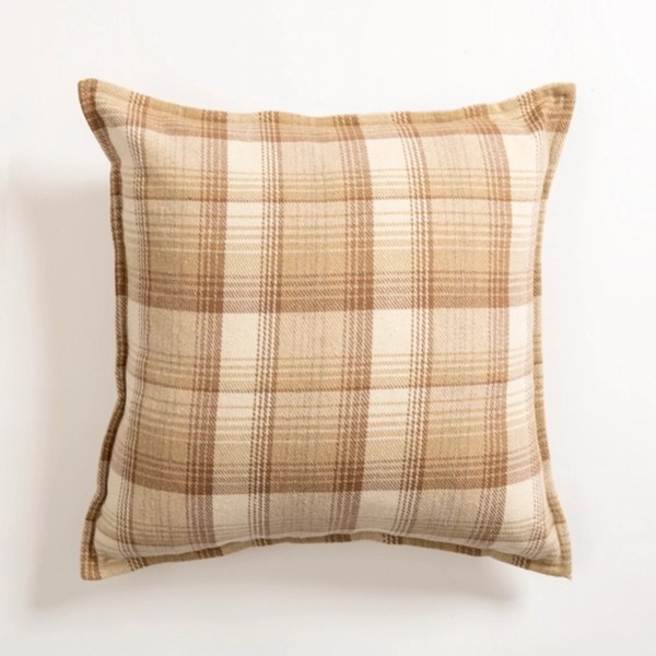 Tan and Cream Plaid Pillow Kirklands Home