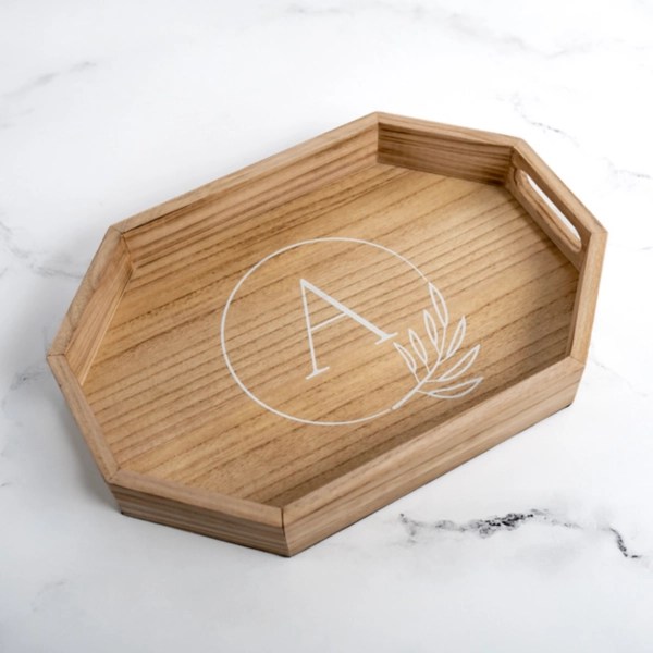Natural Wood Monogram A Decorative Tray Kirklands Home
