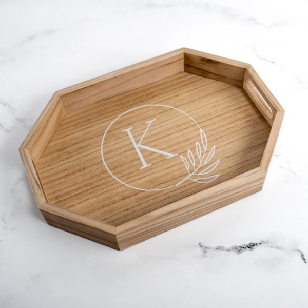 Natural Wood Monogram K Decorative Tray Kirklands Home