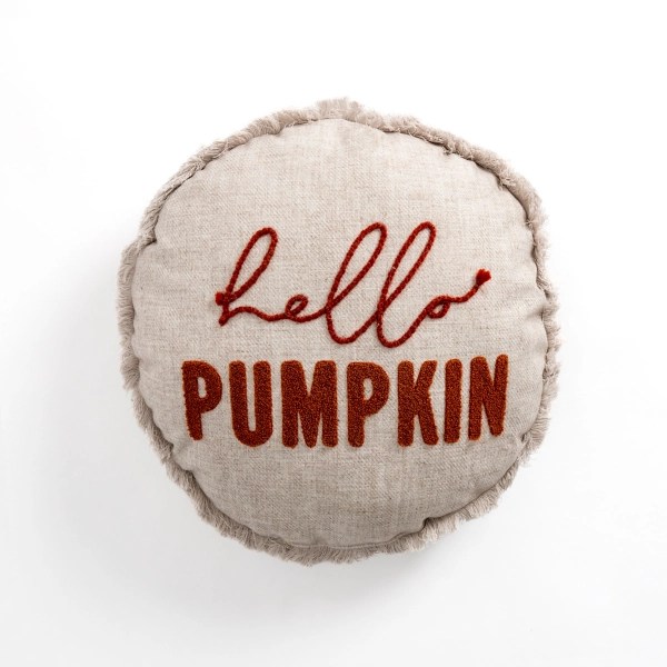 Round Hello Pumpkin Pillow Kirklands Home