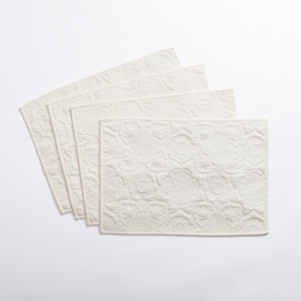 Avery Ivory Quilted Placemats, Set of 4 Kirklands Home