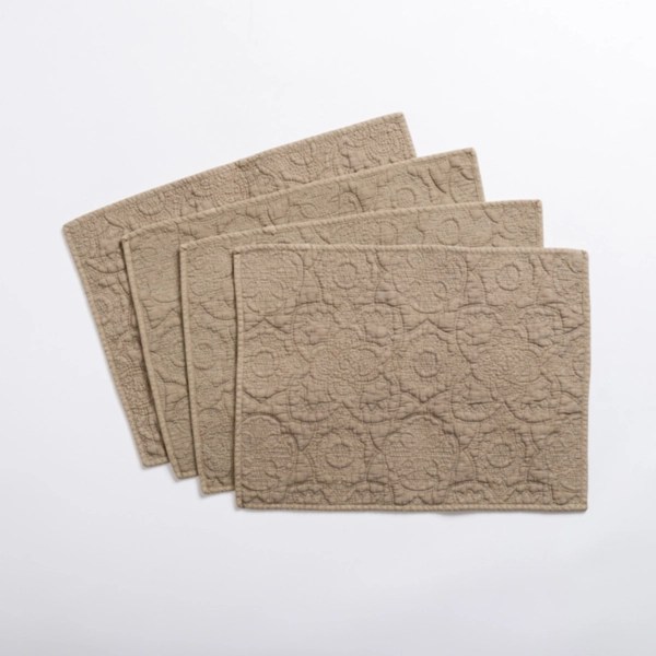 Avery Tan Quilted Placemats, Set of 4 Kirklands Home