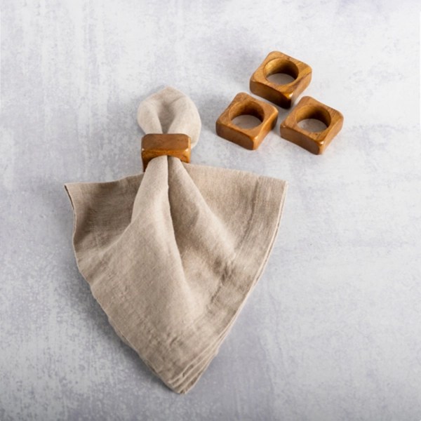 Wooden Square Napkin Rings, Set of 4 Kirklands Home