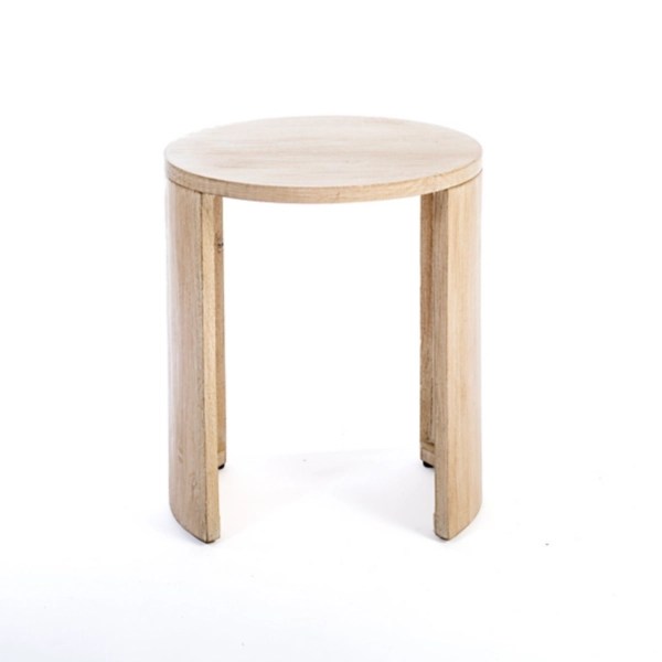 Clara Whitewashed Wood Side Table Kirklands Home