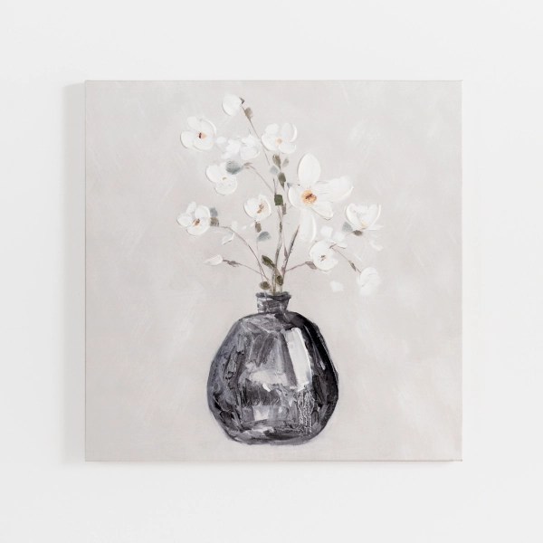 Black Vase Floral Canvas Art Print Kirklands Home