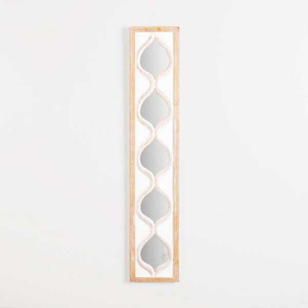 White Wood Stacked Raindrop Wall Mirror Kirklands Home