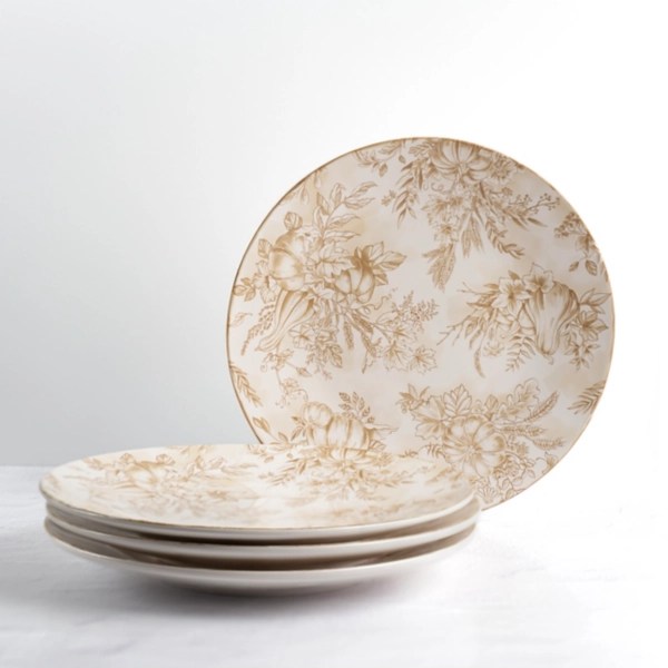 Autumn Spice Toile Dinner Plates, Set of 4 Kirklands Home