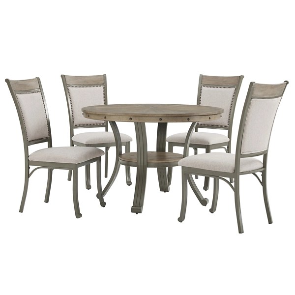 Gray Wood and Upholstered Chairs 5pc. Dining Set Kirklands Home