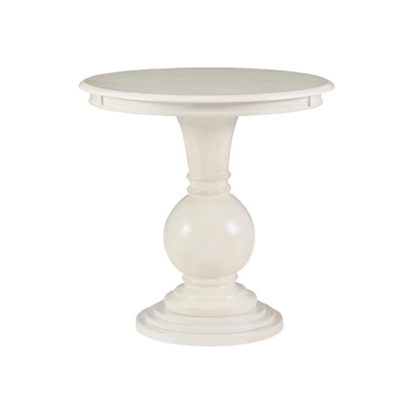 White Wood Round Base Side Table Kirklands Home