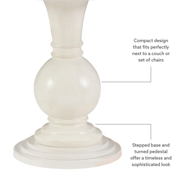 Kirklands Wood Round Base Side Table Hamilton Place