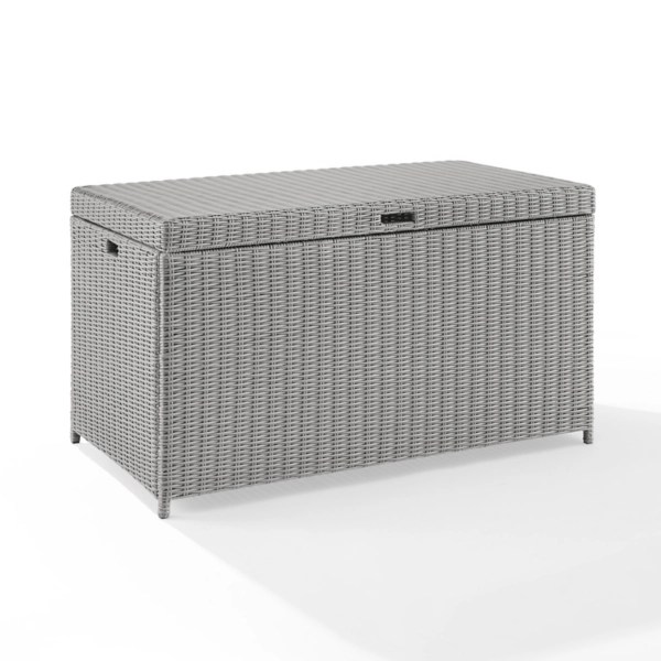 Gray Resin Wicker Outdoor Storage Bin Kirklands Home