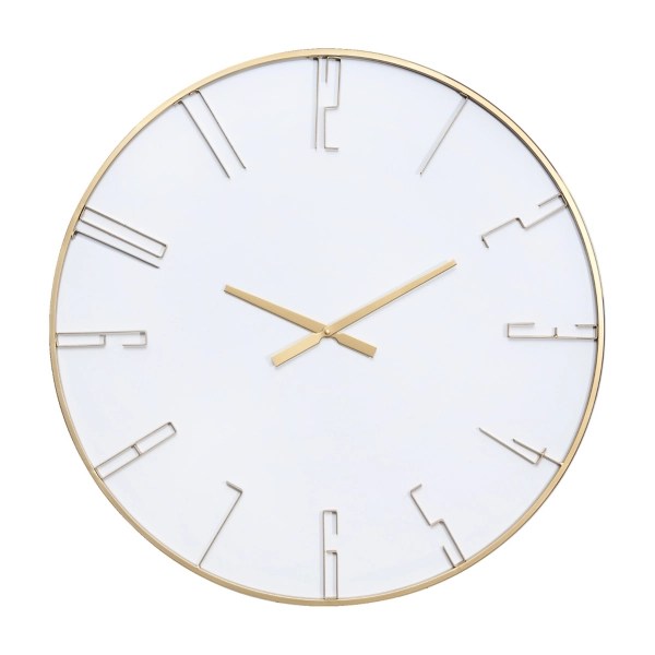 Modern White and Gold Wall Clock Kirklands Home