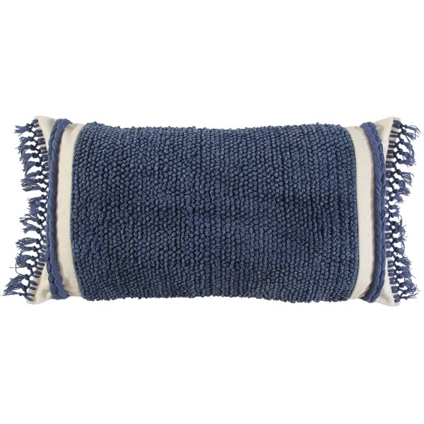 Blue Tufted Macrame Tassels Lumbar Pillow Kirklands Home