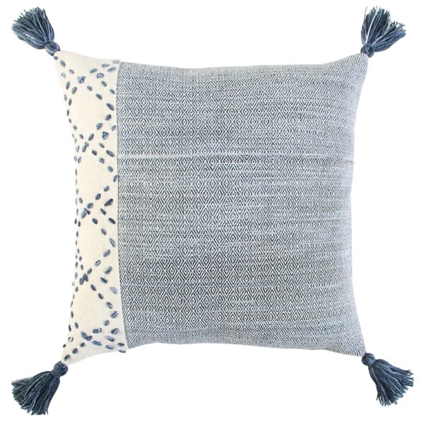Blue Kantha Stitch Recycled Throw Pillow Kirklands Home