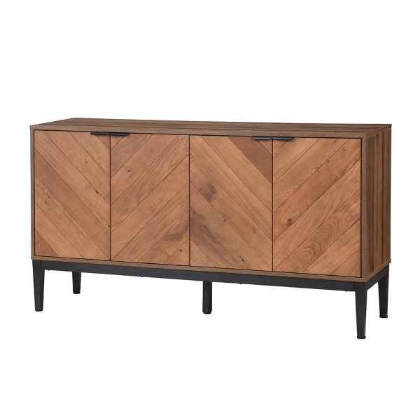 Brown Wood Chevron 4Door Sideboard Kirklands Home