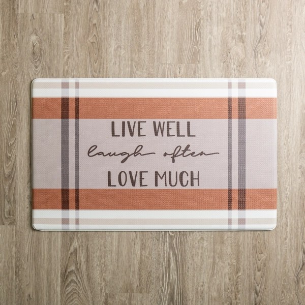 Live, Laugh, Love Plaid Kitchen Mat Kirklands Home
