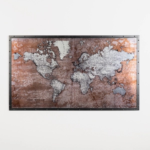 Antique Mirrored World Map Wall Plaque Kirklands Home