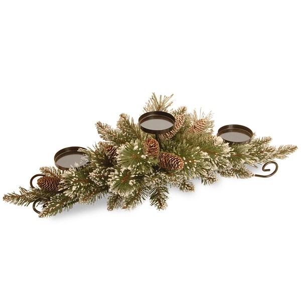 Glitter Bristle Pine Candle Centerpiece Kirklands Home